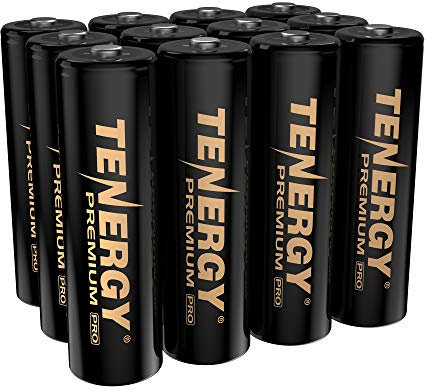 Tenergy Premium PRO Rechargeable AA Batteries, High Capacity 2800mAh NiMH AA Battery, 12 Pack Rechargeable Batteries