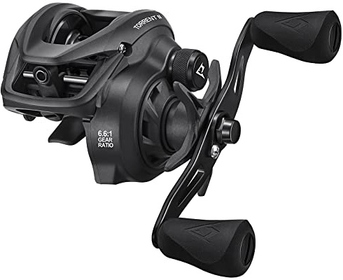 Piscifun Torrent II - Carrete de Pesca para baitcasting, 20 Libras de Fibra de Carbono, relación de Engranaje 6.6:1 y Sistema de frenado magnético, Carrete de fundición de Perfil bajo, Zurdos