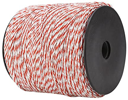 Les-Theresa 500m Pferde Elektrozaun Draht, 6 Stränge Elektrischer Zaundraht Elektrozaun Pferde Seil Edelstahl Elektrozaun Litze, Konstruiert mit Schwarz Spannfutter, Elektrozaunzubehör für Farm Ranch