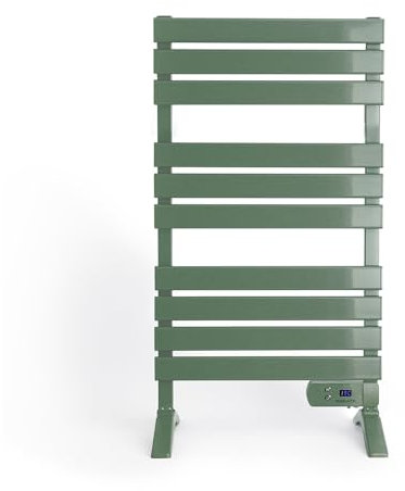 CREATE / Warm Towel 500W / Scaldasalviette Verde Salvia con Piedi / 103x5x55 cm/per Pavimento o Parete, Timer, Schermo LCD, Basso consumo, termostato