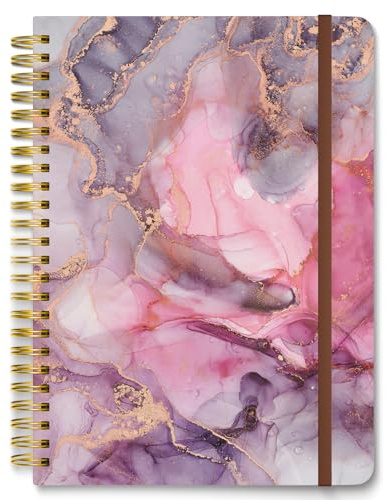Hnogri Carnet de notes à spirale, carnet de notes à couverture rigide pour femmes, format moyen 6 x 8.4 pouces, 160 pages de papier épais, carnet de notes A5 ligné pour l'écriture, le travail.