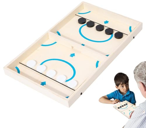 Hockey Board Game – 34,5 x 21,1 x 2,5 cm sling puck | trä vinnare | bräda hockeyleksak | roligt trä hockeybrädor bord för barn, barn, flickor