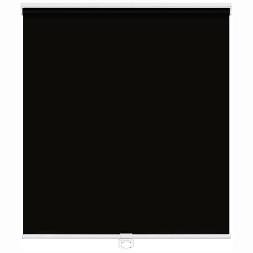 Estor Enrollable Opaco Sin Cuerda, Estor Opaco Térmico Ventana, Sistema de Resorte con Parada Libre, para Dormitorio, Sala o Oficina (Black W200xH130cm)