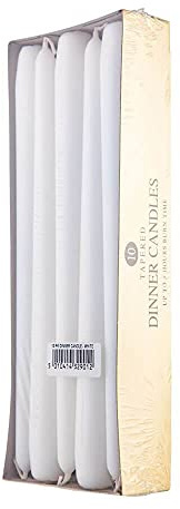 Price's Candles Dinner Candle, Pack of 10, White