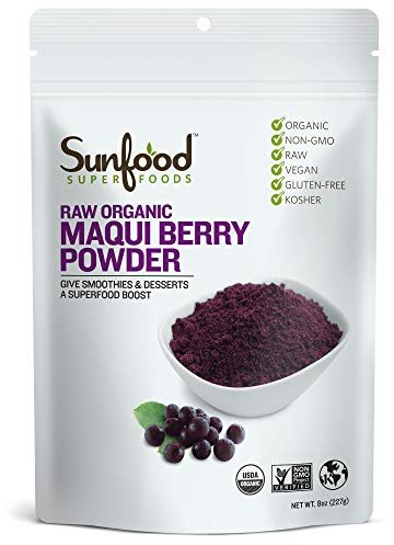 Purple Maqui Berry Powder, 8 oz (227 g) - Sunfood - UK Seller