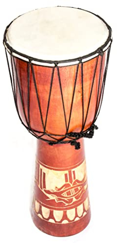 Große 60cm Djembe Holz Trommel Bongo Ziegenfell Gecko Holz A3