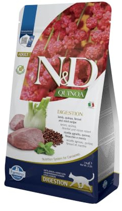 Farmina N&D, Quinoa Digestion Lamb Quinoa Fennel and Mint Recipe Dry Cat Food, 3.3lb
