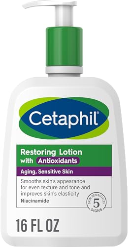 Cetaphil Loción restauradora con antioxidantes para el envejecimiento de la piel, botella de 473 ml