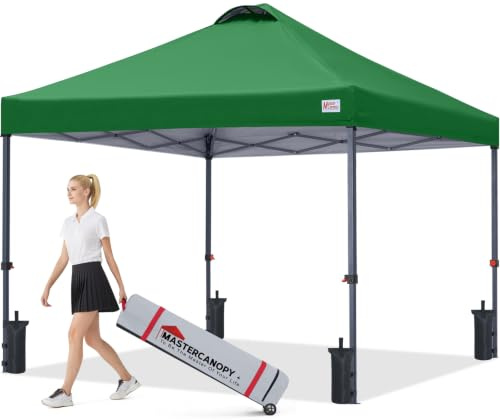 MASTERCANOPY Pop-up Gazebo Tent with Roller Bag (3x3M, Forest Green)