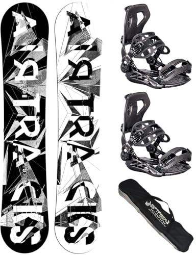 AIRTRACKS Snowboard Set Pack Planche BWF Extra Wide 171 - Fixations Master XL - SB Bag