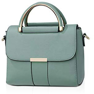NICOLE & DORIS Top Handle Crossbody Handbag for Women & Girls, Green, Size L