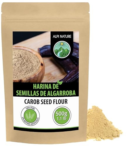 Alpi Nature Johannesbröd Kärnpulver 500g, Carob Kärnpulver, Johannesbrödkärnmjöl, Carob Pulver