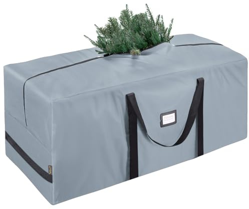 BALEINE 7.5 ft Christmas Tree Storage Bag, Heavy Duty 900D Oxford Fabric with Reinforced Handles and Dual Zippers Wide Opening, Extra Large Storage Container for Trees and Decorations (Grey)