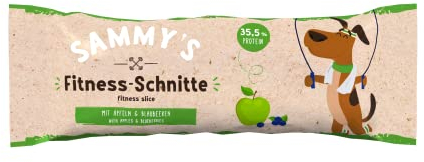 Sammy´s Fitness-Schnitte mit Äpfel & Blaubeeren | Hundesnack mit viel frischem Fleisch | Riegel to-go |20 x 25 g