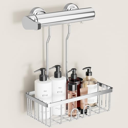 pickpiff Shower Caddy Hanging Organiser Storage - Shower Shelf No Drilling Shower Organiser Hook Over Rack Shampoo Holder for Shower Accessories SS304 Stainless Steel Rustproof