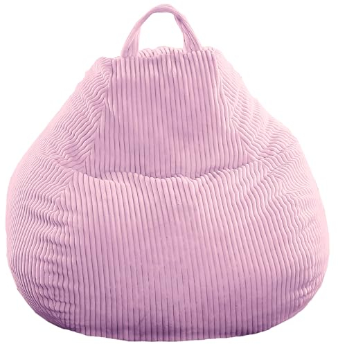 bananair - Sitzsack Cord für Kinder, Weich & Bequem, Maschinenwaschbarer Bezug, Gaming Sitzsack mit Schaumstoffflocken Füllung, Bean Bag (80x70 cm, Lila Flieder)