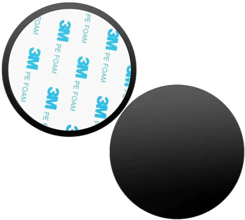 JUGNAW Soporte Universal con Ventosa para Coche con Placas de Fijación Adhesivas 3M, Compatible con Navegadores y Teléfonos Móviles, 80mm x 2 Unidades, Fácil Instalación en Salpicadero o Parabrisas