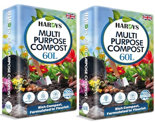 Hardys 120L Multi Purpose Compost - Potting & Seed Compost for Outdoor Plants | All Purpose Indoor Plants Potting | Nutrient Rich Fertiliser for Garden, Pots, Planter Beds