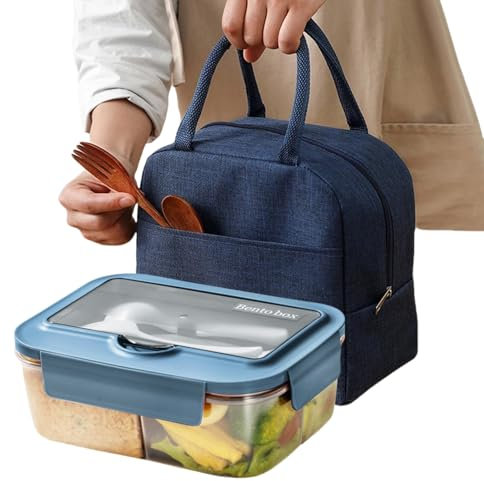 ZLXFT Lunch Box,Bento Lunch Box,Fiambrera con 3 Compartimentos,Bento Box Fiambrera Infantil y Adultos,Caja Bento a Prueba de Fugas para Niños Adultos,para Escuela Trabajo