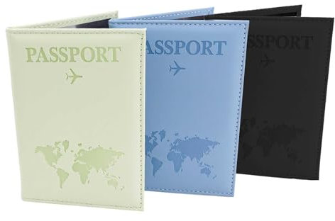 HERKINDNESS Reisepasshüllen, 3 Stück Passport Wallet, Unisex Passport Cover, Wasserdicht und Verschleißfest Reisepass Schutzhüllen, Hülle Reisepass für Aufbewahrung von Pässen und Kreditkarten