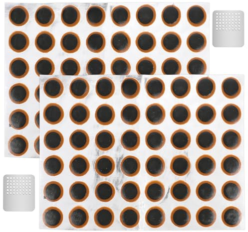 96 Pcs Bike Tire Repair Kit Bike Bicycle Tire Patches Rubber Patch Outdoor Cycling Bicycle Tire Tool Bicycle Inner Tube Puncture Patch Kits with 2 Pcs Metal Rasp for All Inflatable Inner Tubes