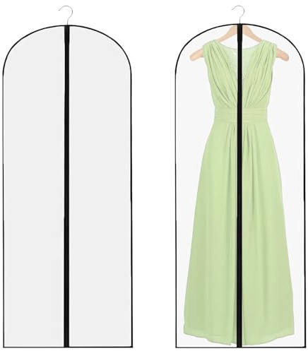 Dress Bags Covers long,Dress Bag, Long Dress Bags,Dress Cover Garment Bags Full Length, Reusable, Translucent with Zip Waterproof Dustproof Dress Bag Covers for Long Dress Shirts Suits