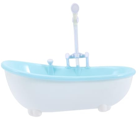 Hohopeti Electric Miniature Doll Bathtub with Sprayer for Realistic Pretend Play Bath Smooth Surface Creative DIY Micro Landscape Fun Water Play for Boys