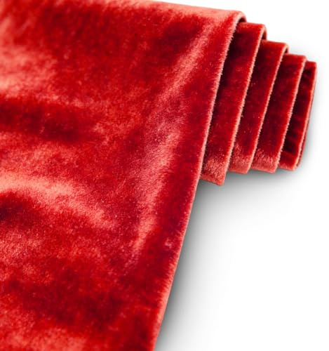 2 m sammetstyg briljant sammet 160 cm brett, sammetstyg ingen metervara glänsande stretch sammet dekorativt tyg för gardiner bordsduk scen kostym möbler, velour tyger för sömnad (röd)