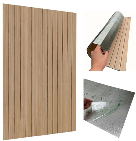 1,2 m², 2 paneles de pared de 100 x 60 cm, autoadhesivos, 2 unidades de PVC + espuma de polietileno de 2,8 mm, aspecto de madera, panel decorativo 3D para salón, dormitorio, baño, lavable y resistente