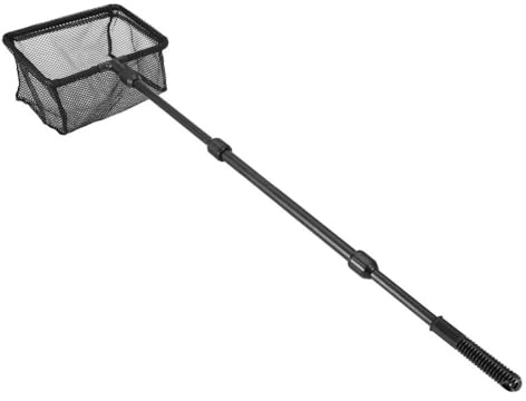 MOPFOL Black Plastic Retractable Aquarium Fish Fine Mesh Net with Telescopic Pole for Fish Tank Aquarium Accessories