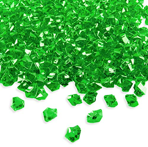 Super Z Outlet Acrylic Color Ice Rock Crystals Treasure Gems for Table Scatters, Vase Fillers, Event, Wedding, Arts & Crafts, Birthday Decoration Favor (190 Pieces) (Apple Green)