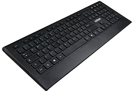 Nilox Kt40W - Teclado inalámbrico silencioso - disposición italiana Qwerty, negro