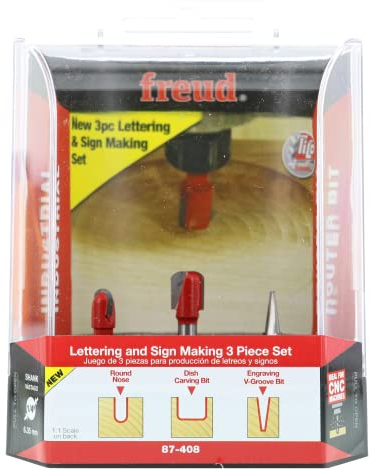 Freud CNC Lettering & Sign Making Set - 1/4 Shank, 3-Piece