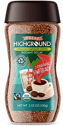 Organic Instant Coffee, Medium Roast, Decaf, 3.53 oz (100 g), Highground Coffee