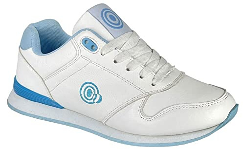 Dek Womens Approach Trainer Style Lace Up Lawn Bowling Shoes White/Blue 4 UK