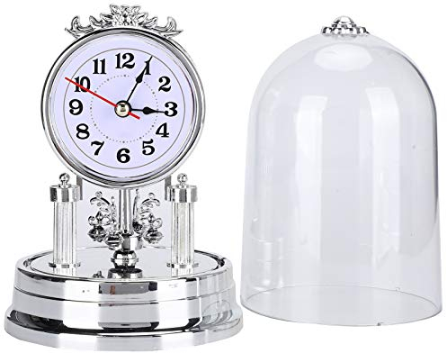 Nicoone Kaminuhren, Stille Tischschreibtischuhr Europäische Vintage Stil mit Deckel Hause Wohnzimmer Dekoration