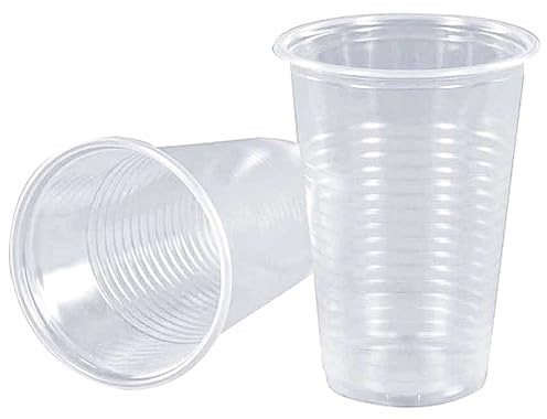 KAV Pack of 500 Disposable Clear Plastic Cups - 7oz Plastic Glasses for Travel, Wedding Party, Picnic, Wine, Juice, Dessert, Cold Drinks, Drinking Water, Coolers, Vending (180 ml)