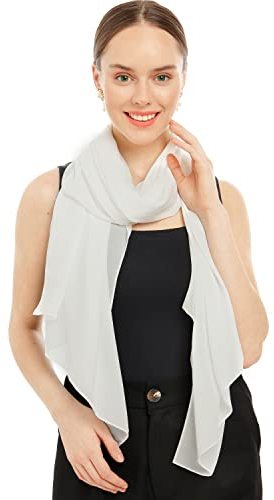 Shawl Factory Chiffon Schal Damen Creme - Seidenweich und Federleicht - Eleganter Halstuch Schal - Polyester Tuch Halstuch Damen Frühling Sommer - Pflegeleichtes Schaltuch - Damenschal Leicht (Creme)