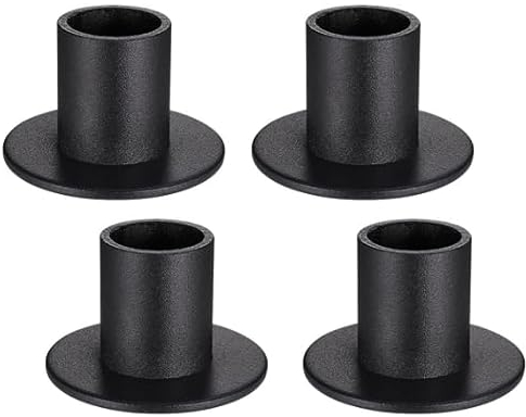 Boisbresil 4Pcs Candle Holders Retro Black Iron Candle Holders Taper Candlestick Holders Decorative Candle Sticks Set Vintage Round Candle Holder for Party Wedding Valentine's Day Decoration(2cm)