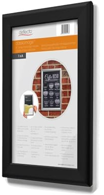 Deflecto A3 Snap Frame Black Pack of 10, Aluminium Clip Frame Wall Display | Front opening aluminium picture frame for posters, certificates and photos. Wall mount display for home, office or retail.