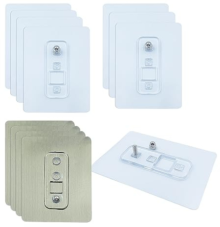 WYAN 12 piezas Ganchos Adhesivos Transparentes,Gran resistencia Tornillos Sin Costuras,Impermeables,no taladran para baño o cocina(8 Transparente + 4 Gris)