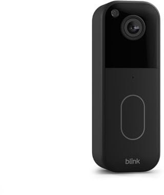 Blink Videotürklingel (neueste generation) | Einzelgerät | Kopf-bis-Fuß-Aufnahme in HD, 2 Jahre Batterielaufzeit, IP-65, Funktioniert mit Alexa, Erforderliches Sync-Modul nicht enthalten – Schwarz