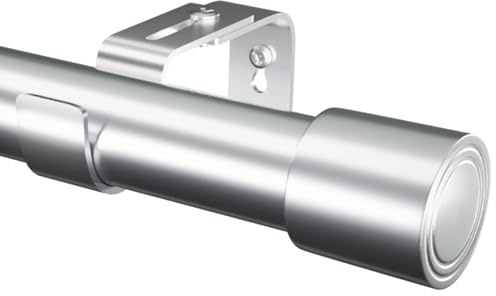 Curtain Poles With Adjustable Brackets Heavy Duty Curtain Pole Extendable Curtains Poles For Living Room&Outdoor Silver 84-185CM