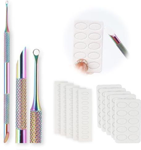 Pre-Treatment Cuticle Pusher, Dual Ended Cuticle Remover Russian Prep Nail Pushers 100/180 Grit Sandpaper Sheets (10 Tablets) for Fingernails Toenails Manicure Pedicure Nail Art Care Tools