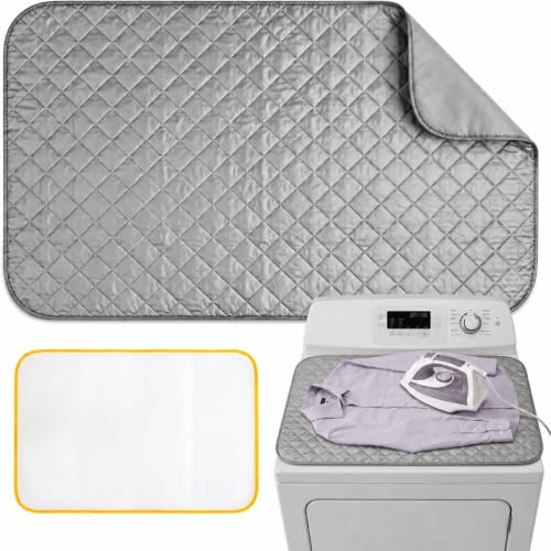 WEFHEF Alfombrilla de Planchar 85*45cm, Funda Tabla Planchar con Paño para Planchar de malla 60*40cm, Funda Plancha Resistente al Calor y Antideslizante, Protector Plancha Ropa Plegable para Viaje