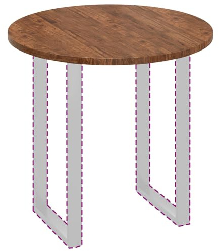 vidaXL Tischplatte Hellbraun Ø 80 x 2,5 cm Massivholz Eiche, Moderner runder Eichen-Tischplatte, wendbares Design, stylische Essfläche, praktisches Möbel für Wohnzimmer