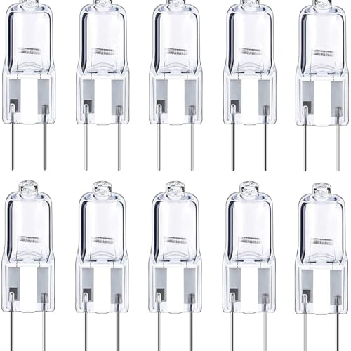 Lampadina alogena G6.35, 12 V, di grado commerciale, 5 W-100 W, per illuminazione di microscopio, proiettore aeroporto, lunga durata, sostituzione conveniente (10 pezzi/45 W)