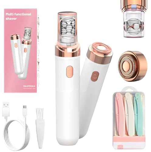 Epilateur Visage Femme, Epilateur Visage Soft Skin, Rechargeable Epilateur Electrique, Soft Skin Pro Épilateur Facial lavable, épilateur Facial Pour Femme Avec Lumière Intelligente (Blanc)