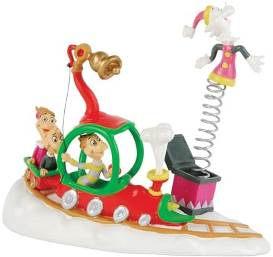 Department 56 Dr. Seuss Grinch Village Who-Ville Toy Store Accessory Figurine, Resin Iron Hand Painted Crafted Collectible Christmas Figurines Home Decor Sculpture Statue Gift, 3.87 Inch, Multicolor