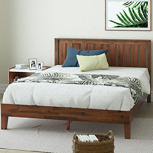 Zinus Vivek Deluxe Wood Platform Bed Frame with Headboard, Wood Slat Support, No Box Spring Needed, Easy Assembly, Full, Antique Espresso